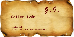 Geller Iván névjegykártya